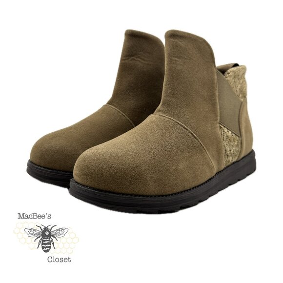 Muk Luks Womens Mila Boot Walnut Tan Suede Weather Resistant Ankle Boot 9W Fall - Picture 6 of 15